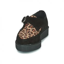 Chaussures Derbies TUK POINTED CREEPER MONK BUCKLE Noir / Leopard -Derbies Soldes Boutique 19824298 500 C